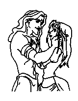 coloriage jane et tarzan enlace